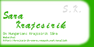 sara krajcsirik business card